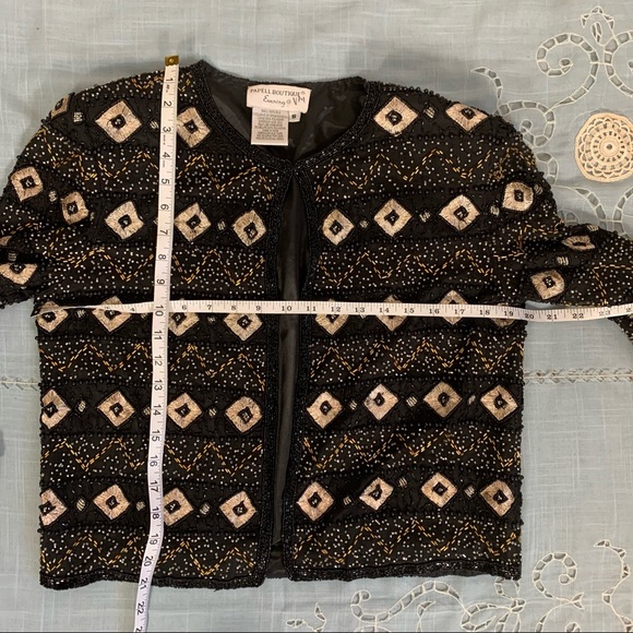 Papell Boutique Evening beaded silk jacket - Picture 7 of 10